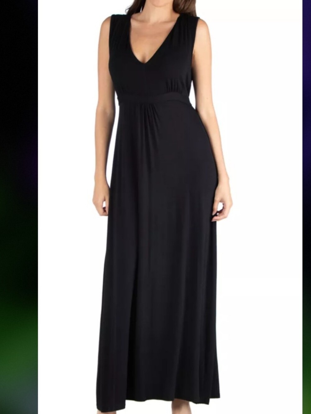 Merona Black Flowy Maxi with Gathered Waist MEDIUM